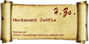 Heckenast Zsófia névjegykártya